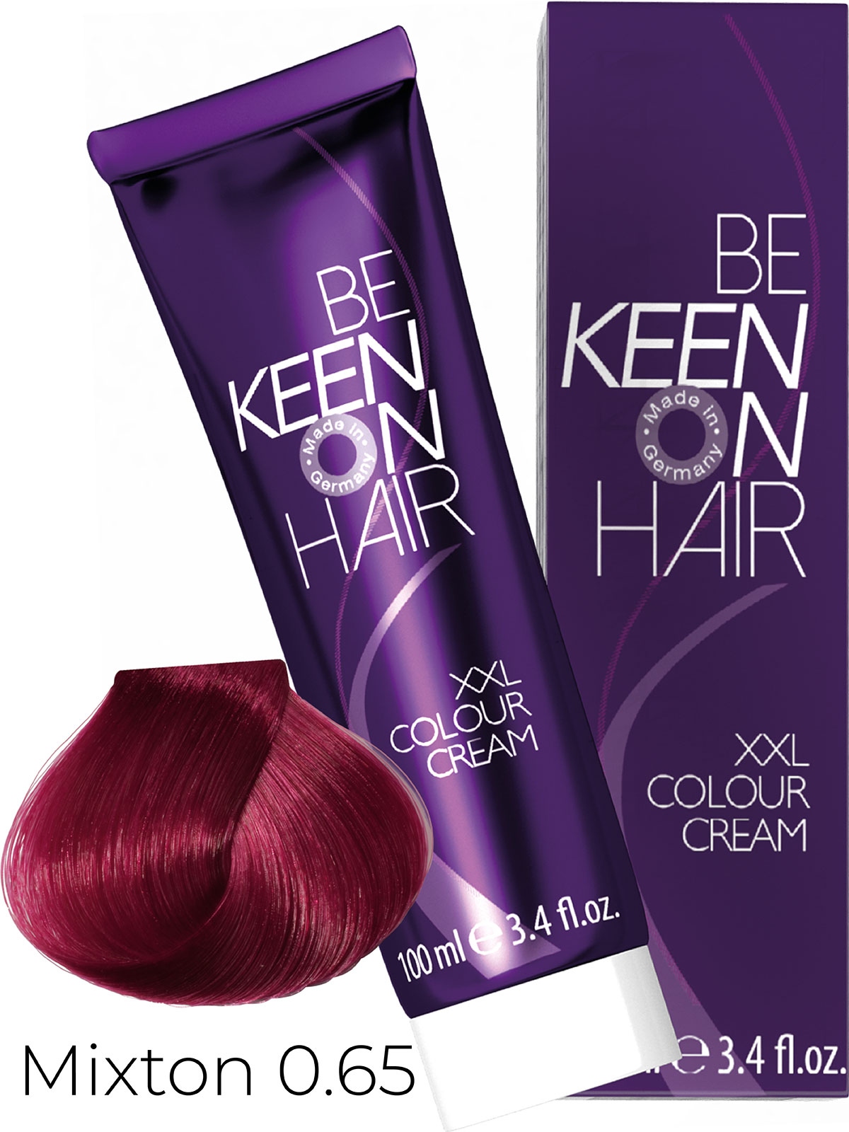 Оттеночные красители:  KEEN -  Крем-краска для волос KEEN COLOUR CREAM XXL 0.65 Фиолетово-красный Mixton Violett-Rot