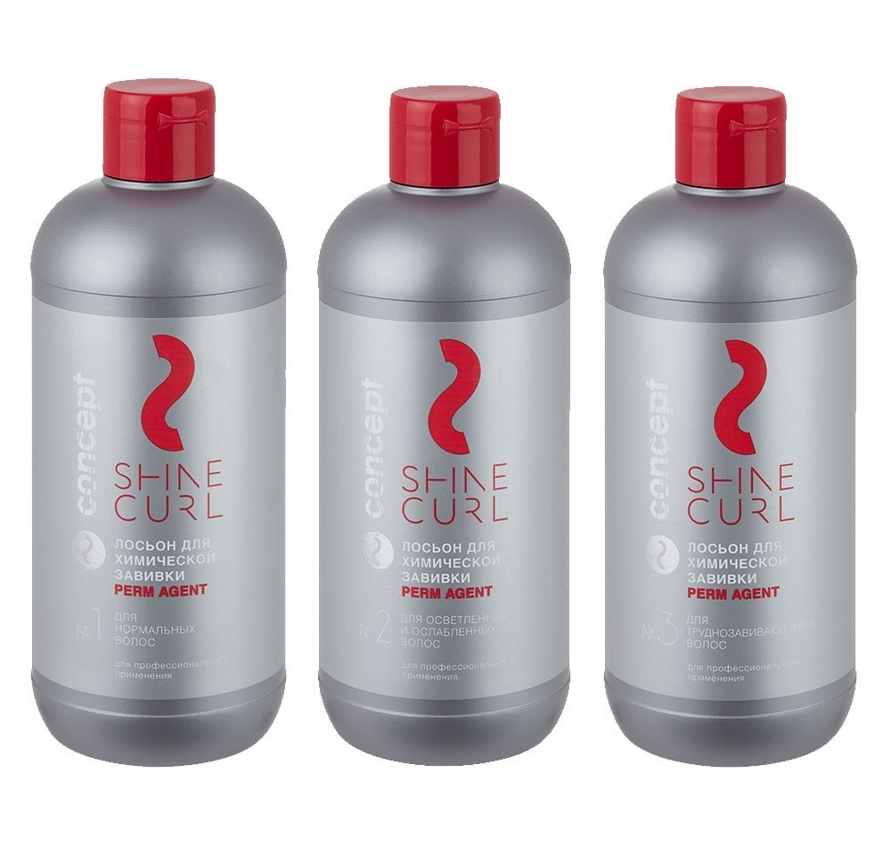 Средства для химической завивки волос:  Concept -  Лосьон для химической завивки № 3 для труднозавивающихся волос (500 мл)
