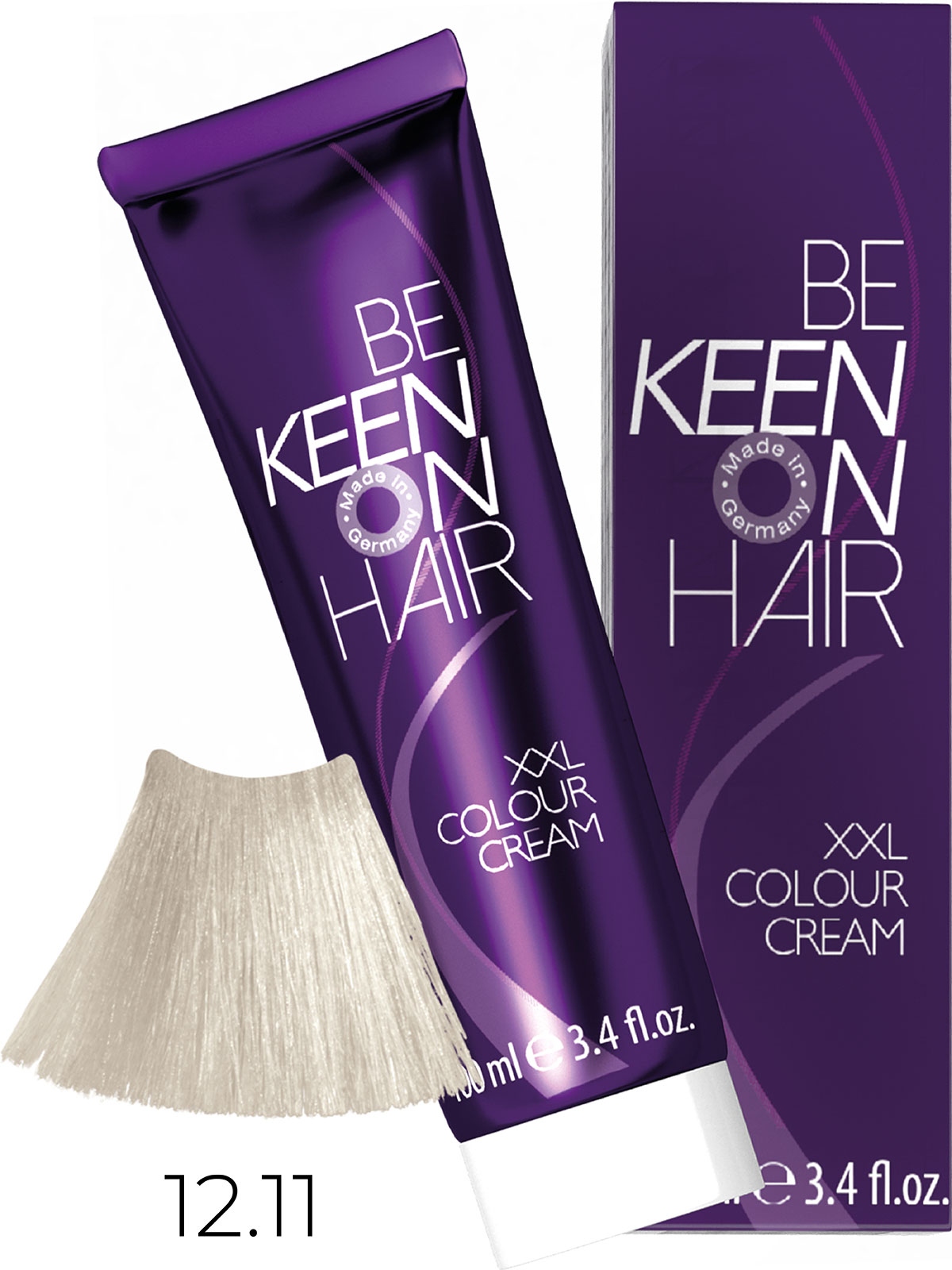 Оттеночные красители:  KEEN -  Крем-краска для волос KEEN COLOUR CREAM XXL 12.11 Платиновый интенсивный пепельный блондин Platinblond Asch Intensiv