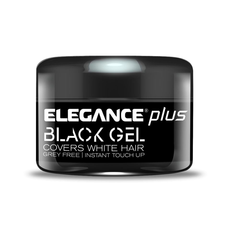 Мужские средства для укладки волос:  ELEGANCE  -  Гель для волос с эффектом зачернения Elegance Black Gel cover white hair Elegance plus (100 мл) (100 мл)