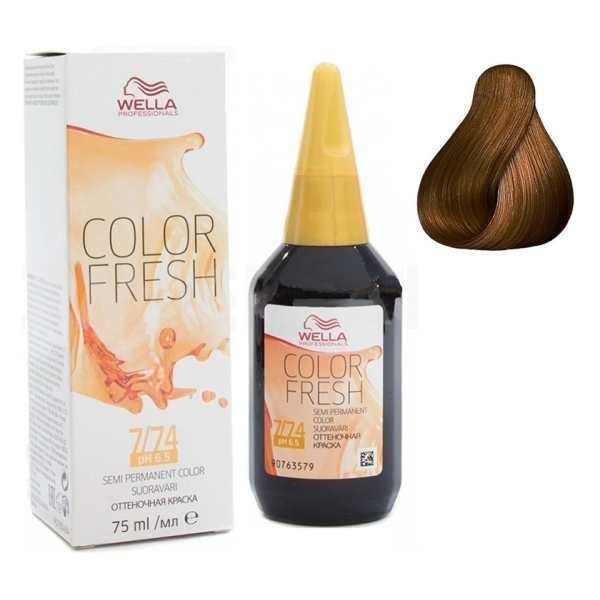 Оттеночные красители:  Wella Professionals -  Color Fresh Acid: Оттеночная краска 7/74 Блонд коричнево- красный (75 мл) Wella Professionals (75 мл)